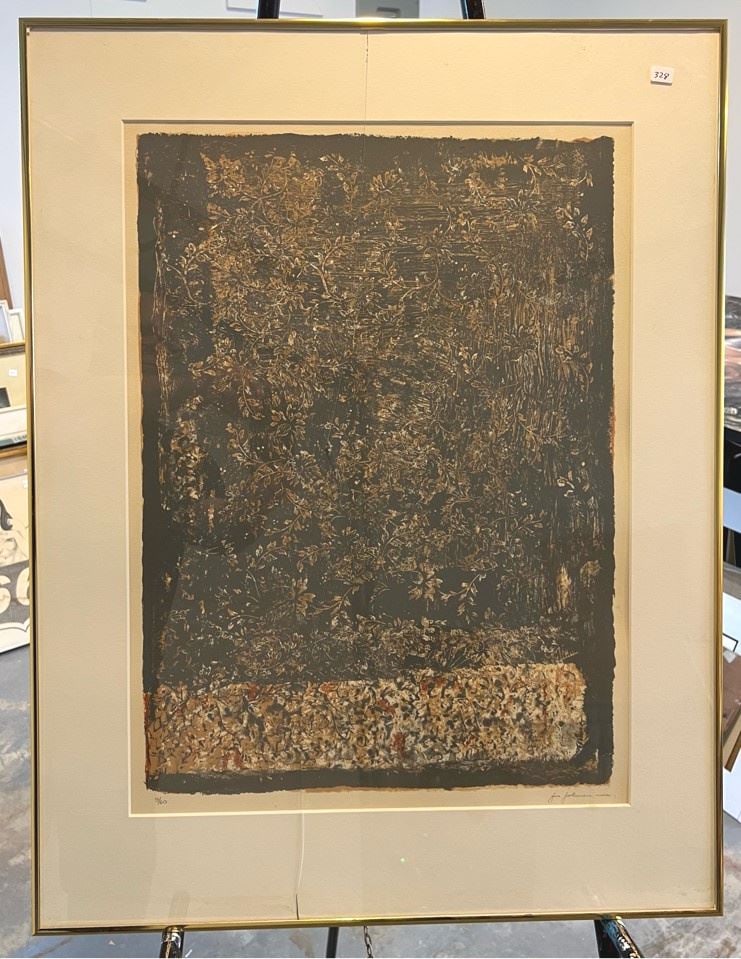 Indistinctly signed Serigraph, 24 x 17 1/2", "Dense Foliage" #9/60. (1 of 3)