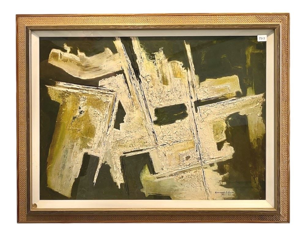 Tempera signed Alexander S. Kosub, 14 x 19", "Clay Ruins". (1 of 2)
