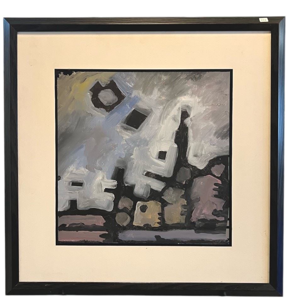 Oil on Canvas signed Don Bergland, 24 x 24", "Broadway Exile No.4".: Oil on Canvas signed Don Bergland, 24 x 24", "Broadway Exile No.4".