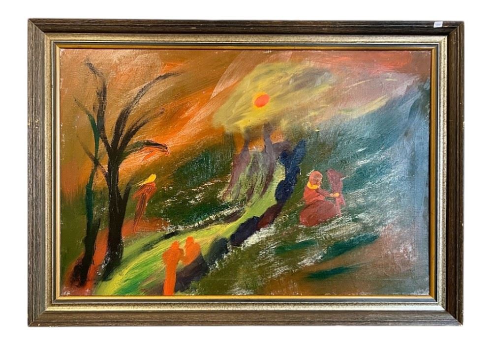 Oil on Canvas signed H.H. Elliotte 1965 Verso, 24 x 36", "Untitled". (1 of 2)