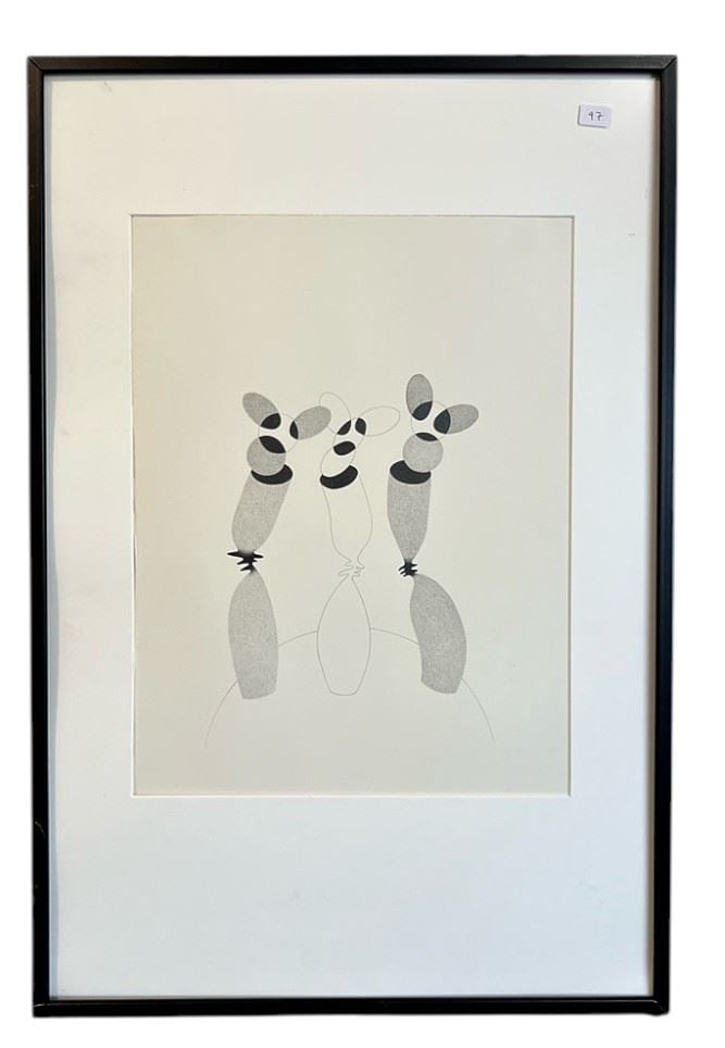 Unsigned Pencil Drawing, 14 1/2 x 11". (1 of 2)