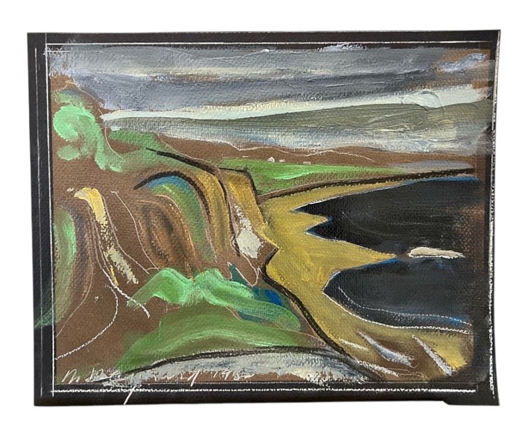 Oil on Paper signed Max Maynard '80, 9 x 11 1/4" "Dallas Rd". (1 of 2)