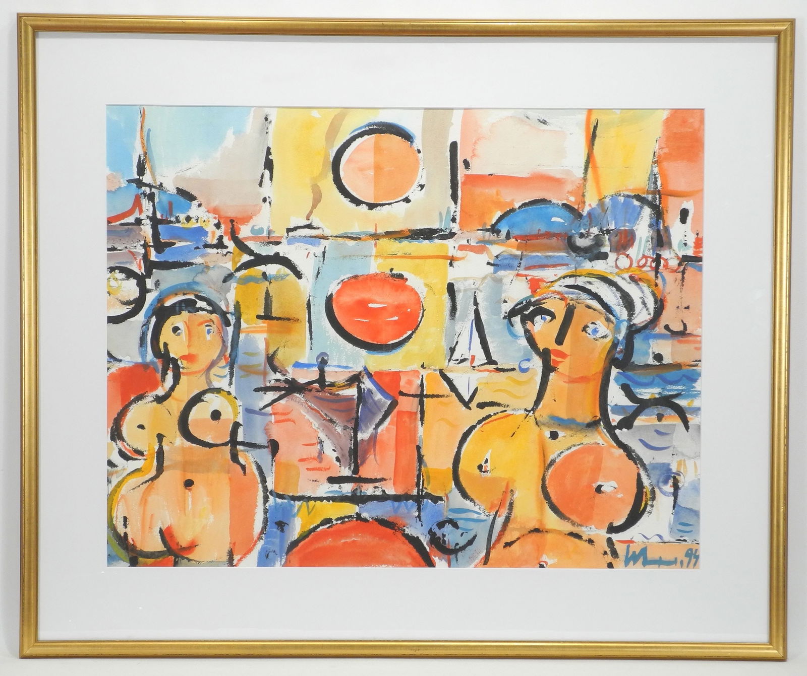 Watercolour signed H. Siebner, 1 1/2 x 27 1/2", "On The Baltic Sea". (1 of 5)