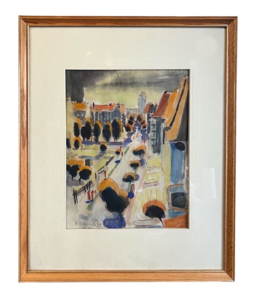 Watercolour signed H. Siebner '49, 13 x 10", "Berlin". (1 of 2)