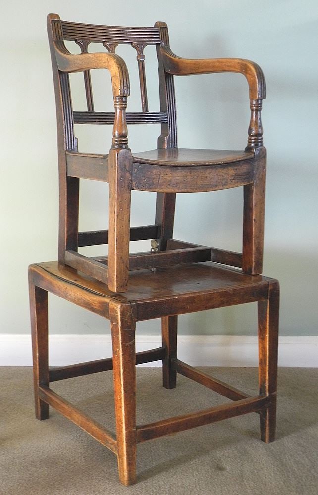 Georgian Mahogany Metamorphic Child's Chair on Table, 32 1/2"h. (1 of 7)