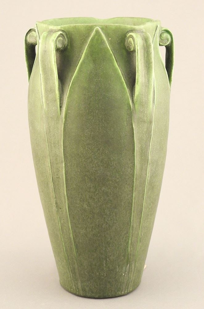 Grueby Faience Company Vase Attributed to George P. Kendrick, 9 1/8"h.: Grueby Faience Company Vase Attributed to George P. Kendrick, 9 1/8"h.
