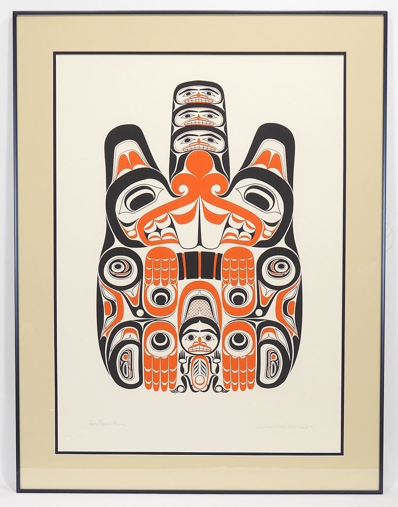 Haida Serigraph signed Bill Reid -78 , 28 x 20", "Haida Beaver-Tsina" (B/P). (1 of 8)