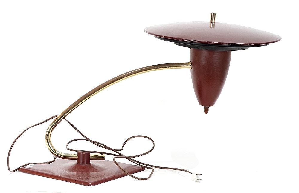 Earl Canfield for MG Wheeler Co. "Flying Saucer" Lamp C.1950's, 16 x 26".: Earl Canfield for MG Wheeler Co. "Flying Saucer" Lamp C.1950's, 16 x 26".