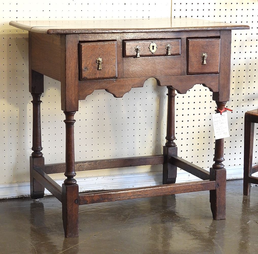 Charles I Oak Three Drawer Lowboy C.1640, 27 1/2"h. (1 of 6)