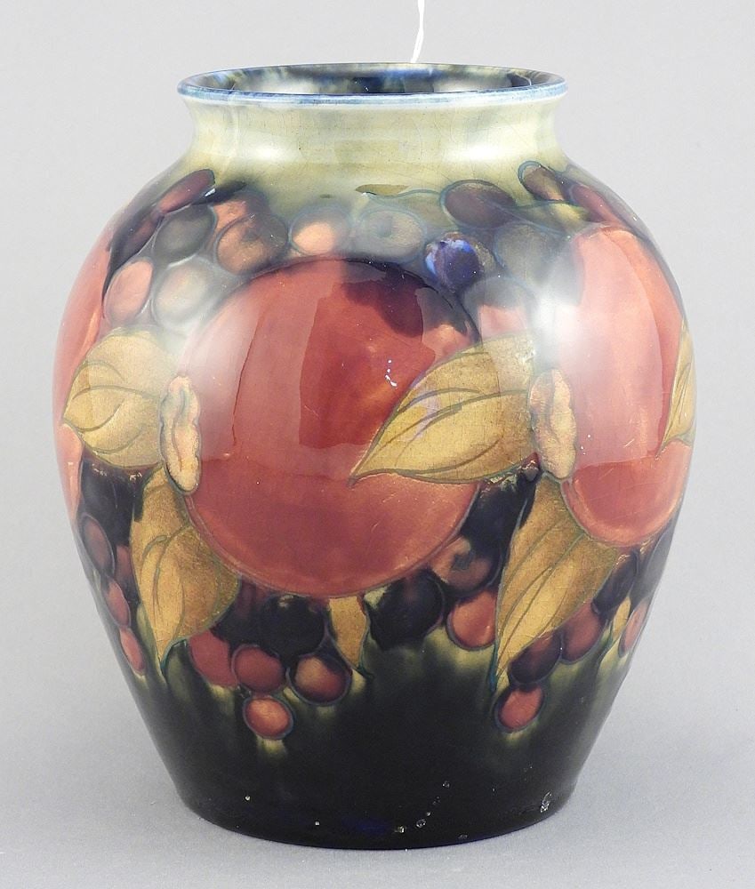 Moorcroft Pomegranate Vase, 6 1/4"h.: Moorcroft Pomegranate Vase, 6 1/4"h.