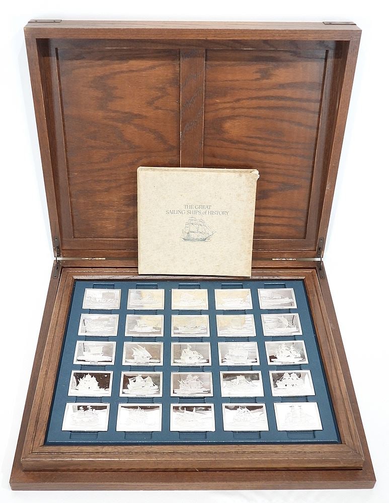 Fifty Sterling Silver "Great Sailing Ships of History" Ingots, 4860g. (1 of 11)
