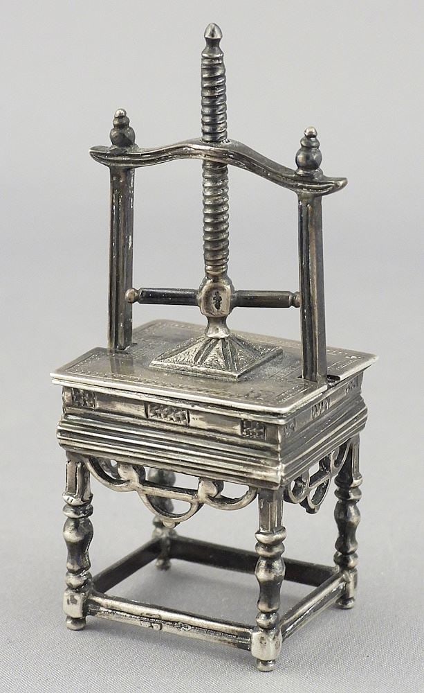 Dutch Silver (marked) Book Press, 2 5/8"h, 34g. (1 of 7)