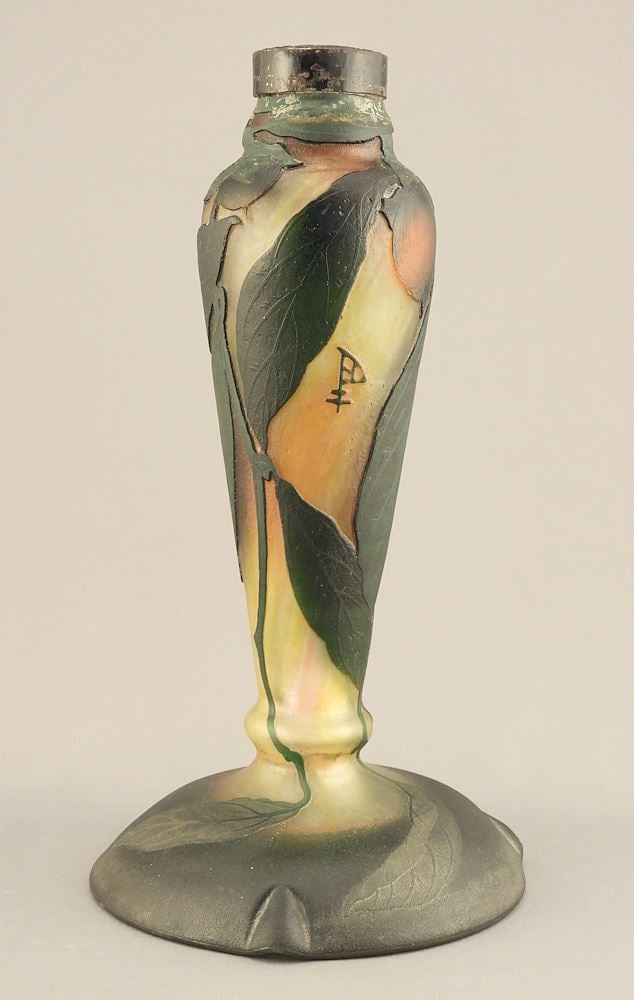 Daum Nancy Cameo Glass Lamp Base, (10 3/8"h). (1 of 7)