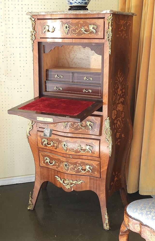 Louis XV Style Fruitwood Marquetry Secretaire & Abattant. (1 of 6)