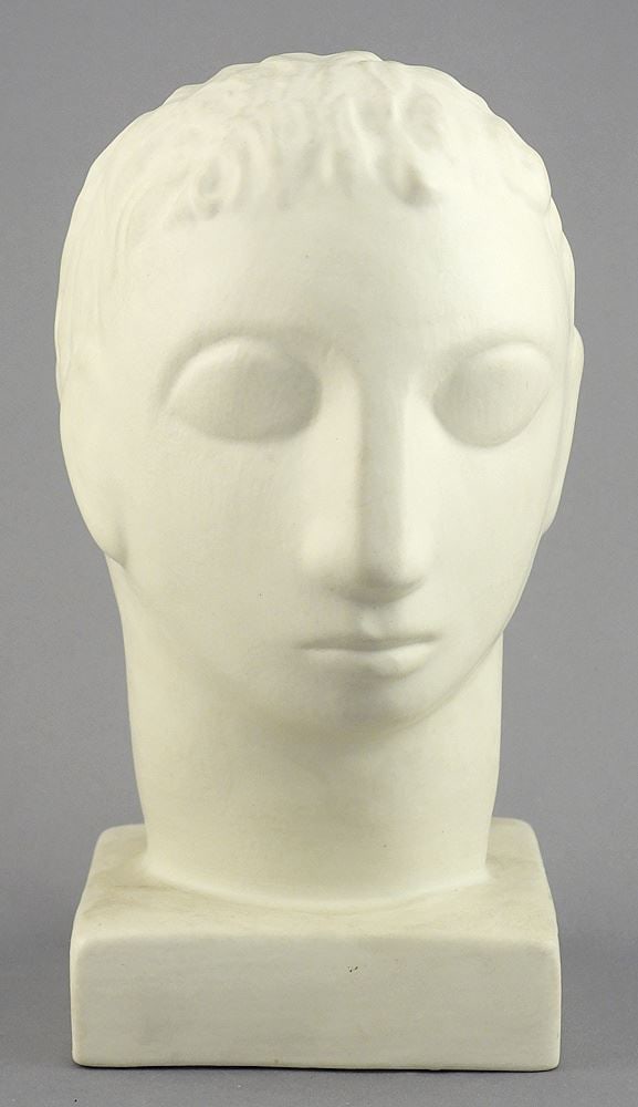 Ceramic Bust signed E.B. (Elford Bradley) Cox, 7 1/4"h.: Ceramic Bust signed E.B. (Elford Bradley) Cox, 7 1/4"h.