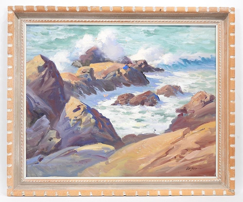 Oil on Canvas signed (Alexander) Kortner, 24 x 30", "Beauty in The Rough" (losses noted).: Oil on Canvas signed (Alexander) Kortner, 24 x 30", "Beauty in The Rough" (losses noted).