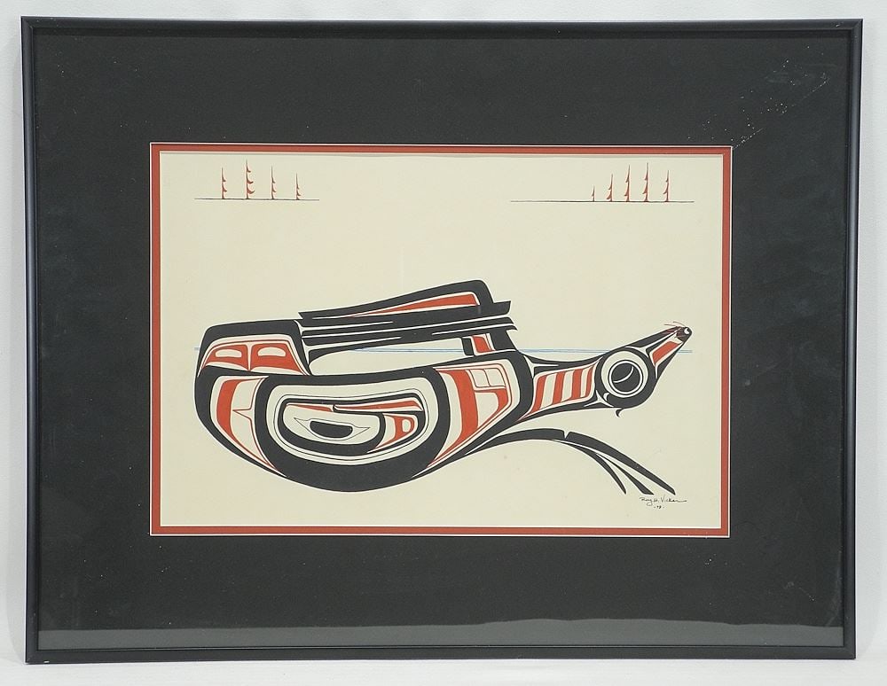 Acrylic on Paper signed Roy H. Vickers, 8 7/8 x 13 3/8", "Northern Fur Seal".: Acrylic on Paper signed Roy H. Vickers, 8 7/8 x 13 3/8", "Northern Fur Seal".