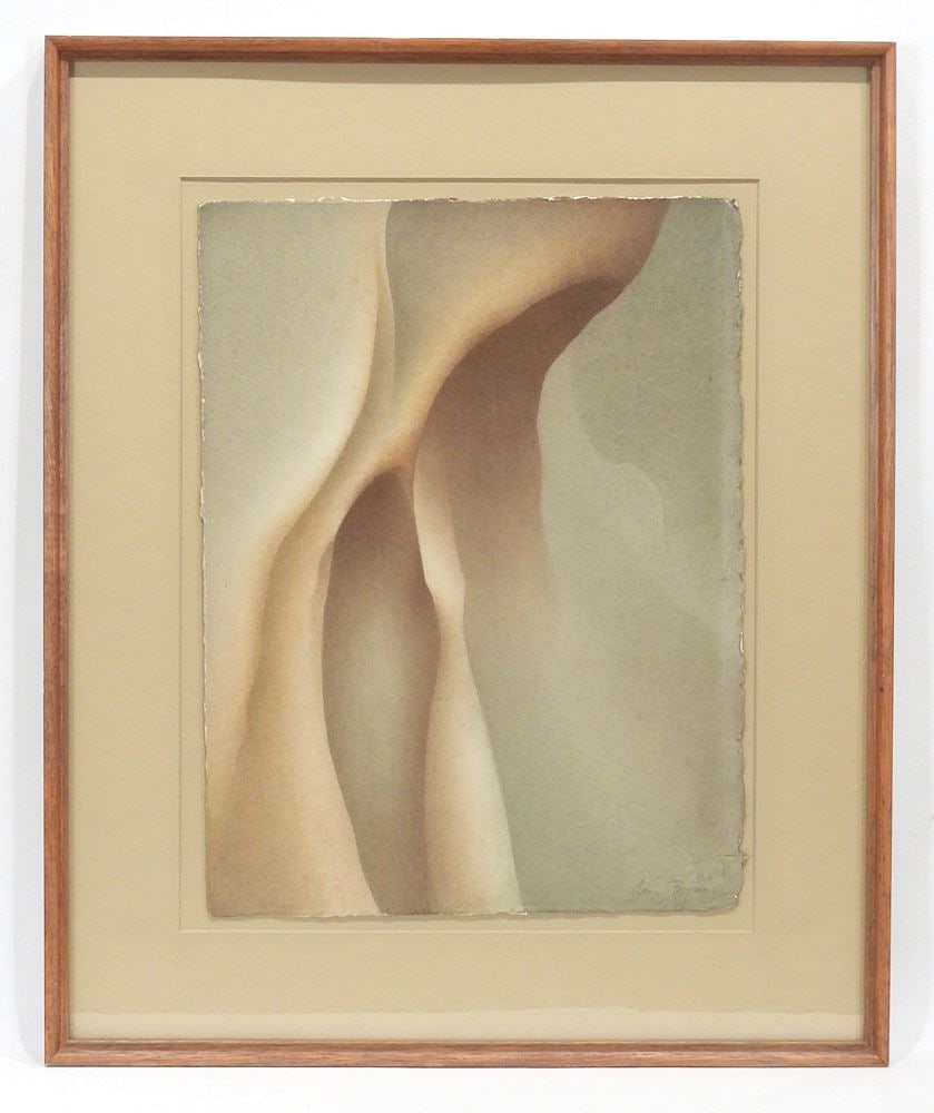 Watercolour signed Ann Popperwell, 15 x 11 1/2" "Sea Path".: Watercolour signed Ann Popperwell, 15 x 11 1/2" "Sea Path".