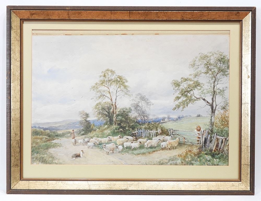 Watercolour signed David Bates, 14 x 21", "By The Wayside, Bredon". (1 of 4)