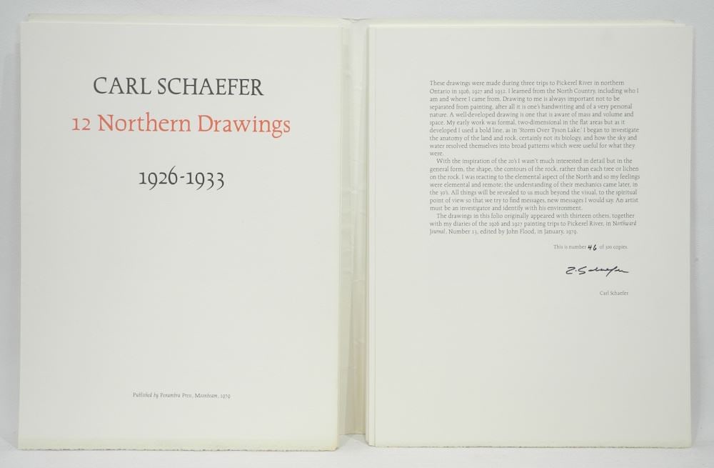Folio Carl Schaefer 12 Northern Drawings 1926-1933 Penumbra Press 1979 #46/300.: Folio Carl Schaefer 12 Northern Drawings 1926-1933 Penumbra Press 1979 #46/300.