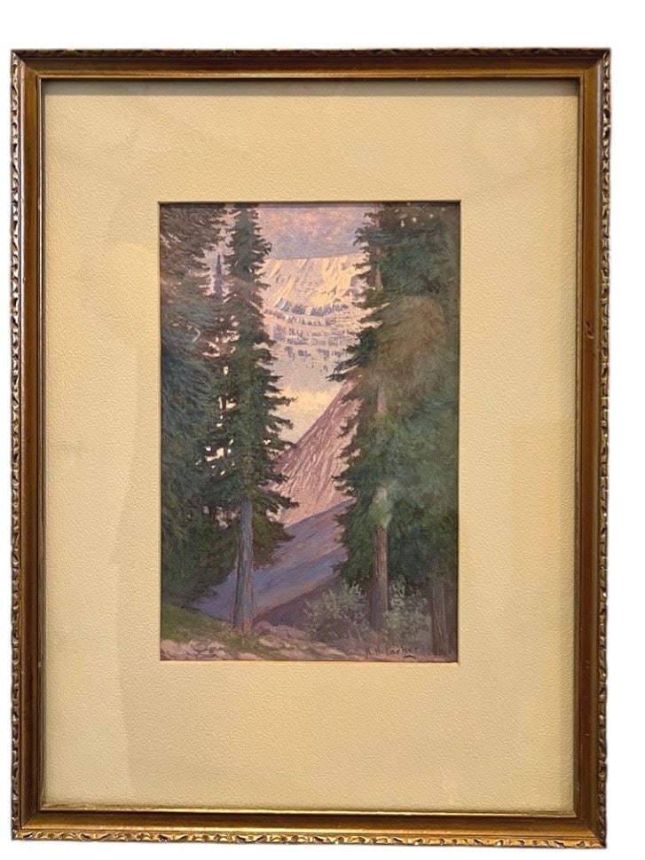 Watercolour signed A. H. Parker 9 x 6" "Forest Scene".: Watercolour signed A. H. Parker 9 x 6" "Forest Scene".