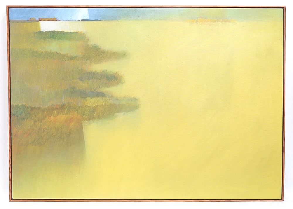 Acrylic Emulsion on Canvas signed Norman Yates, 27 3/4 x 39 1/2", "Landscape Forty-Five",198: Acrylic Emulsion on Canvas signed Norman Yates, 27 3/4 x 39 1/2", "Landscape Forty-Five",198
