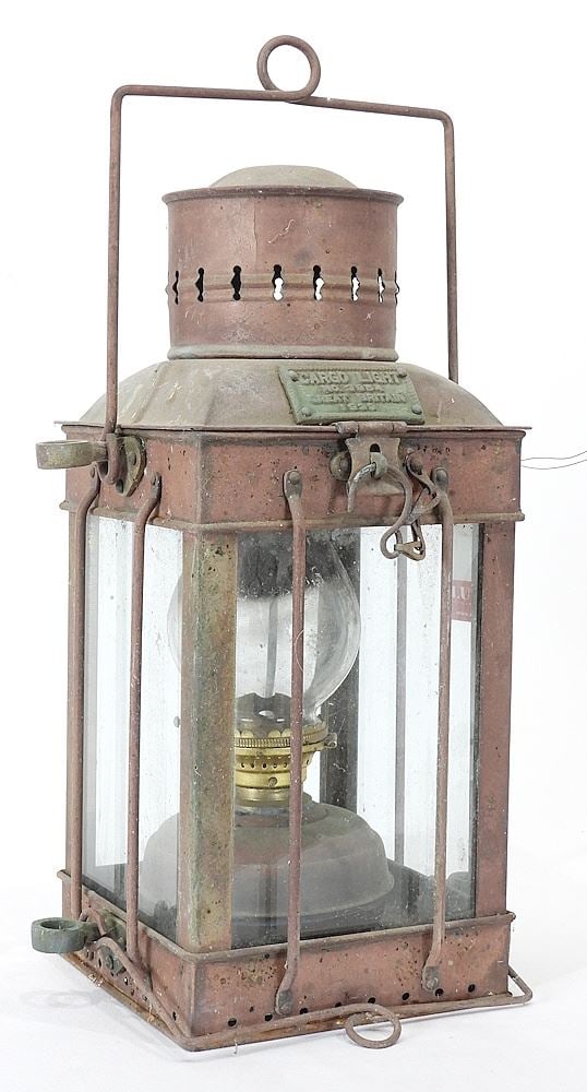 Old Signal Light "Cargo Light No. 3954 Great Britain 1939", 14 1/4"h.: Old Signal Light "Cargo Light No. 3954 Great Britain 1939", 14 1/4"h.