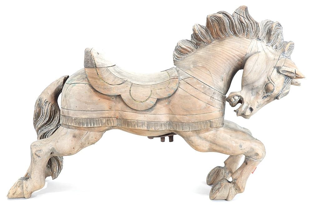 Carved Wood Carousel Horse, 34"L. (1 of 3)