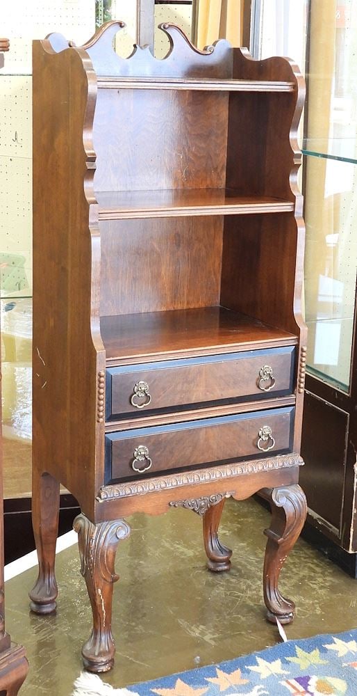 Canadian Walnut Bookstand with Two Drawers, 47 1/2"h. - (1 of 3)