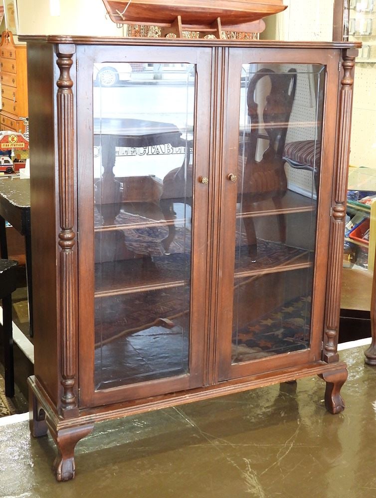 Canadian Walnut Double Door Bookcase , 45 3/4"h. (1 of 3)