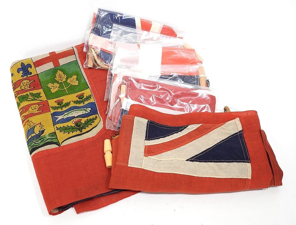 Collection of Union Jack & Red Ensign Flags (2 linen), 32 1/2 x 70" (1 of 1)