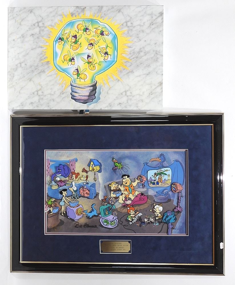 Hanna Barbara Animation Cel with COA & Book, 11 1/2 x 18 1/4" #453/ 500, "Flintstones Wacky...: Hanna Barbara Animation Cel with COA & Book, 11 1/2 x 18 1/4" #453/ 500, "Flintstones Wacky...