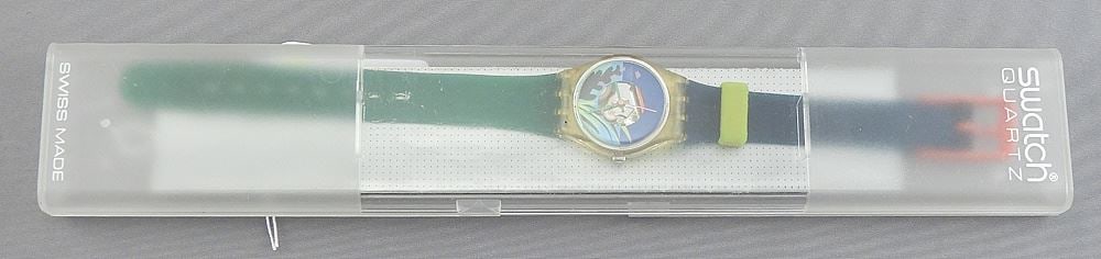Vintage 1980's Swatch Watch in Original Box.: Vintage 1980's Swatch Watch in Original Box.
