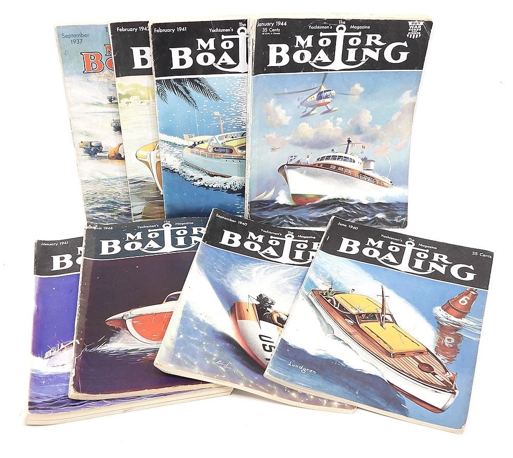 Eight Volumes: Motor Boating 1937-46 & Signatures Lord of Rings.: Eight Volumes: Motor Boating 1937-46 & Signatures Lord of Rings.