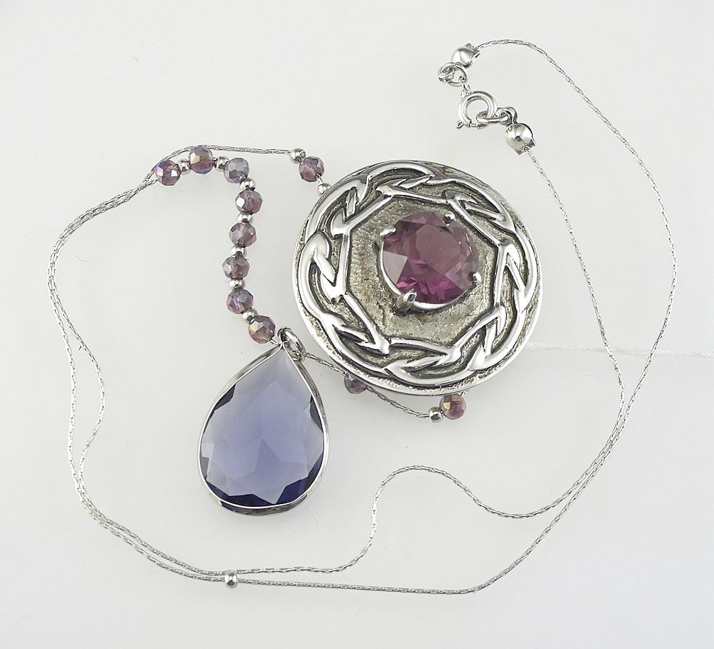 Scottish Celtic Brooch & Pendant (signed).: Scottish Celtic Brooch & Pendant (signed).