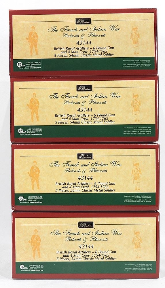 Collection of Four W. Britain 43144 Redcoats & Bluecoats Six Pound Gun Sets.: Collection of Four W. Britain 43144 Redcoats & Bluecoats Six Pound Gun Sets.