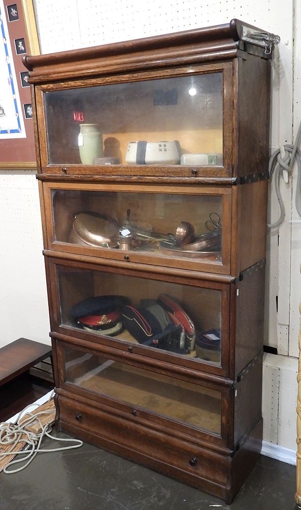 Macey Four Section Oak Barrister's Bookcase. (1 of 1)