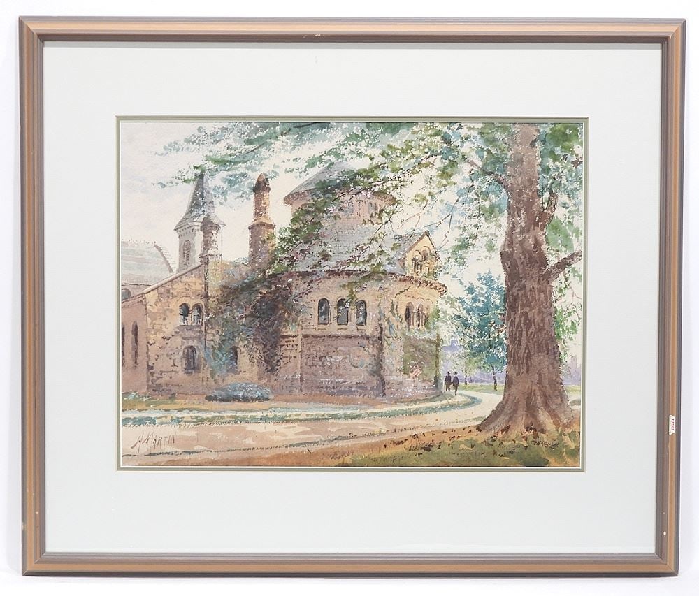 Watercolour signed H. Martin, 14 3/4 x 20", "Croft's Chapter House, University of Toronto ".: Watercolour signed H. Martin, 14 3/4 x 20", "Croft's Chapter House, University of Toronto".