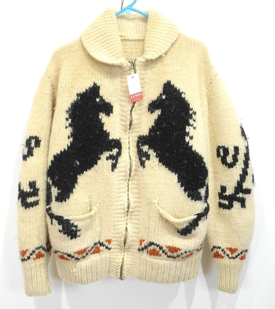 Vintage Wool Sweater with Horse Design, Woman's Medium.: Vintage Wool Sweater with Horse Design, Woman's Medium.