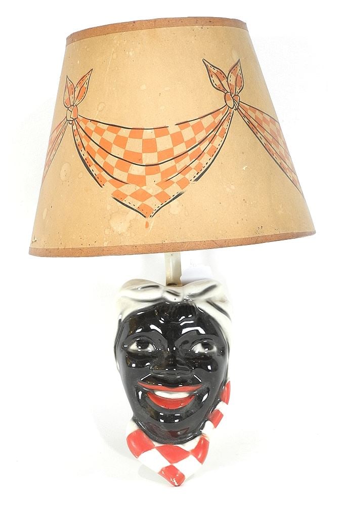 Black Americana Ceramic Wall Sconce with Original Shade.: Black Americana Ceramic Wall Sconce with Original Shade.