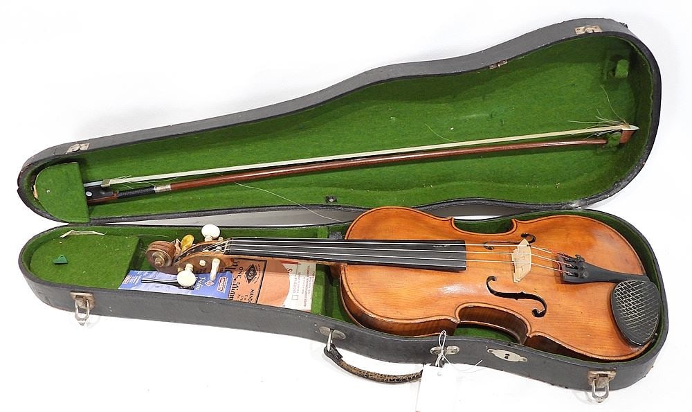 German Jacobus Stainer Student Violin (23 1/2"L) w/Case & Bow. (1 of 3)