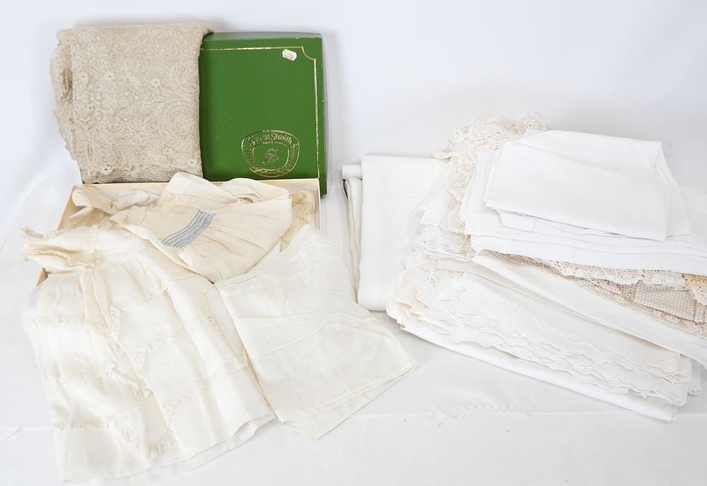 Collection: Linens / Lace / Tablecloth / Christening Gowns.: Collection: Linens / Lace / Tablecloth / Christening Gowns.