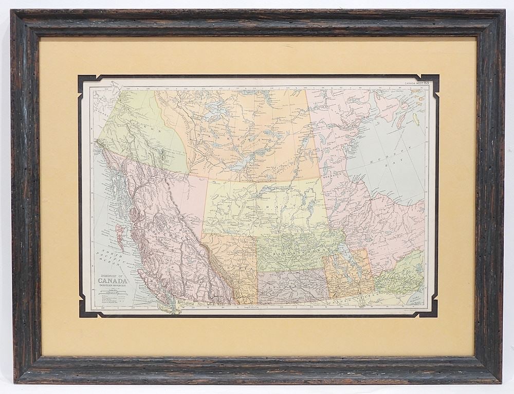 Vintage Map: Bacois Geographical Estab., 13 x 19 1/2", "Dominion of Canada Western Provinces".: Vintage Map: Bacois Geographical Estab., 13 x 19 1/2", "Dominion of Canada Western Provinces".