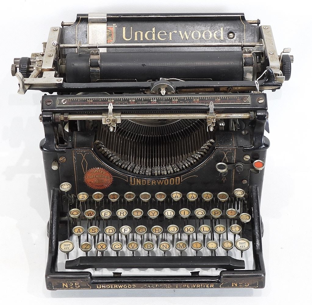 Underwood No.5 Typewriter, 8 3/4"h.: Underwood No.5 Typewriter, 8 3/4"h.