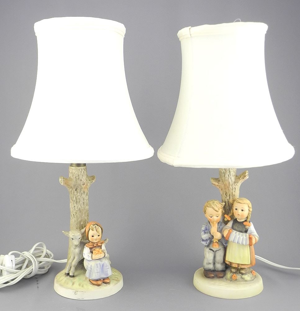 Pair of Goebel Hummel Lamps, 15"h.: Pair of Goebel Hummel Lamps, 15"h.