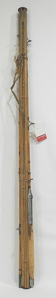 Old Split Cane Fishing Rod in Fitted Sleeve, 42"L. (1 of 2)