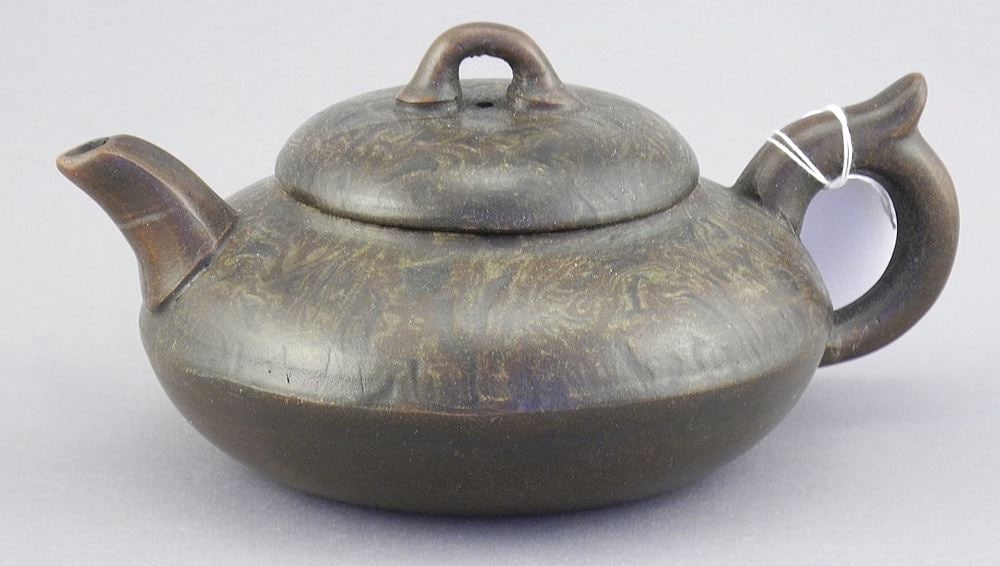 Purple Clay Teapot, 3 1/2"h.: Purple Clay Teapot, 3 1/2"h.