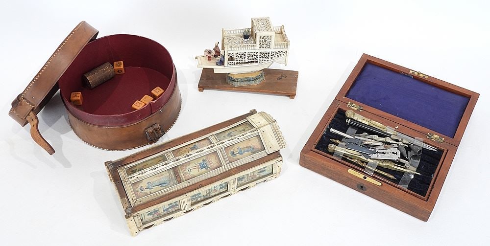 Collection Prisoner of War Box (as found)/Bone Junk/Collar Box/Dice. (1 of 3)