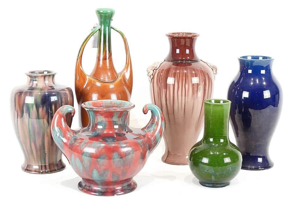 Collection of Awaji Pottery, Six Pieces, 5 7/8 - 11 1/2"h. (1 of 3)