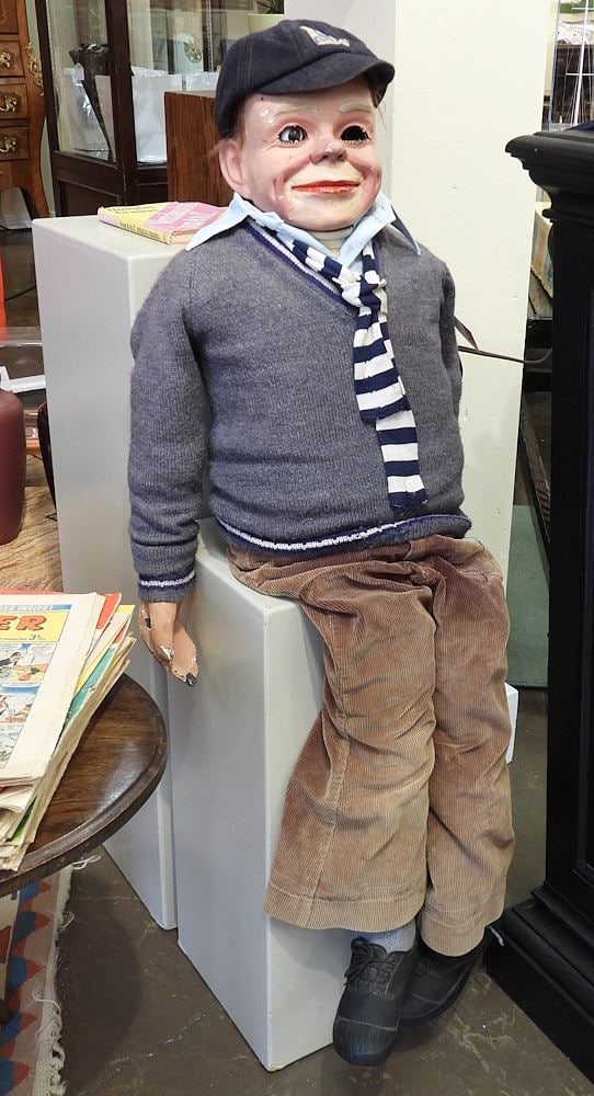 Ventriloquist Doll (missing one eye/ damage noted), 42"h. (1 of 3)
